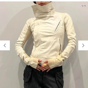Rick Owens Cream Leather Jacket